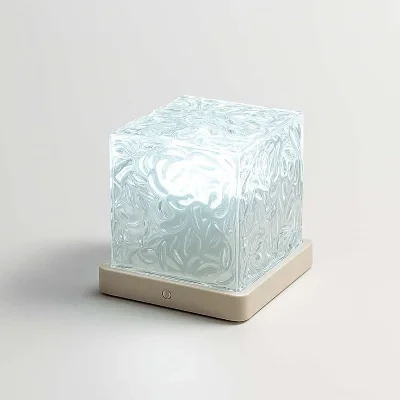 ابجورات كريستال دائري  ثلاثيه الابعاد 3 لون LED تعمل باللمس